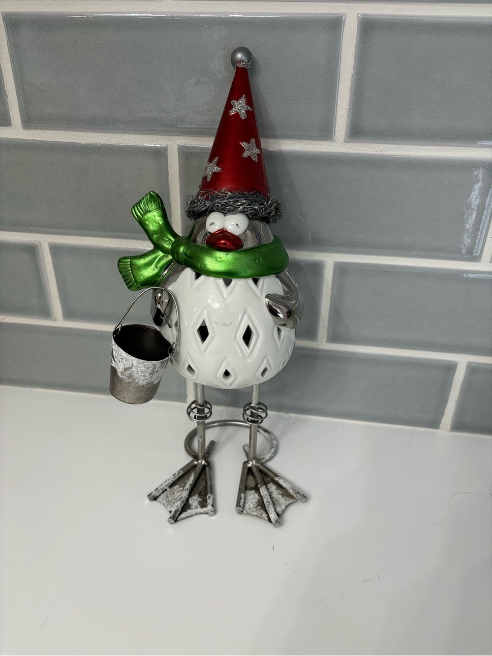 Pier One holiday bird candle holder